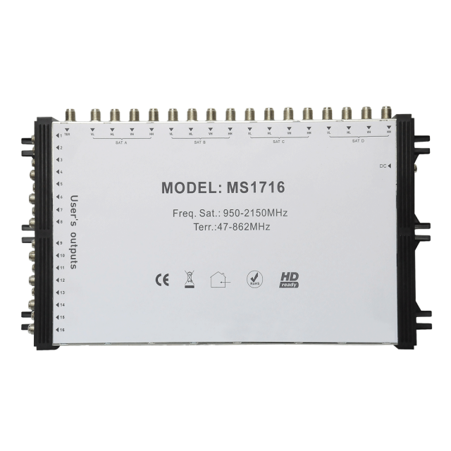 Stand Alone Satellite Multiswitch MS1716